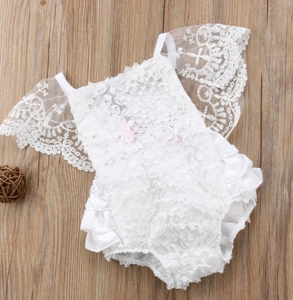 Giggles And Grab Baby & Toddler Outfits New Cute Newborn Infant Baby Girl Summer Cotton Clothes Lace Ruffles Bodysuit Sunsuit Outfits Clothes"