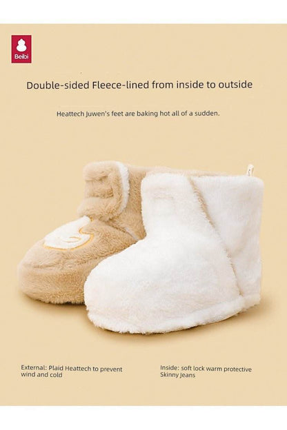 Babi Winter Small-Month Heattech Soft-Soled Baby Shoes - Warm Footwear for Infants - Giggles And Grab