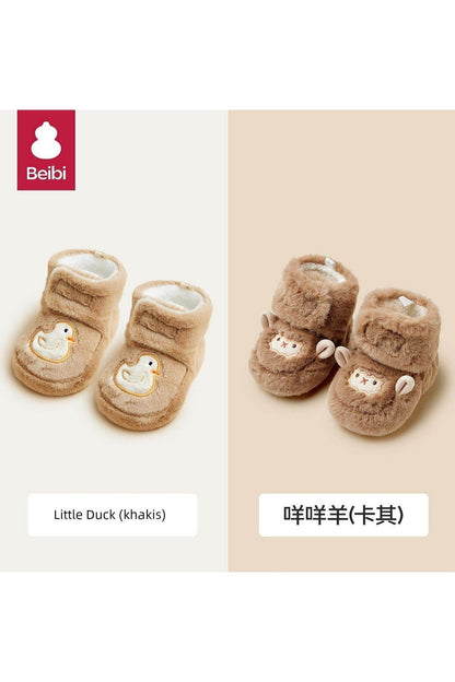 Babi Winter Small-Month Heattech Soft-Soled Baby Shoes - Warm Footwear for Infants - Giggles And Grab