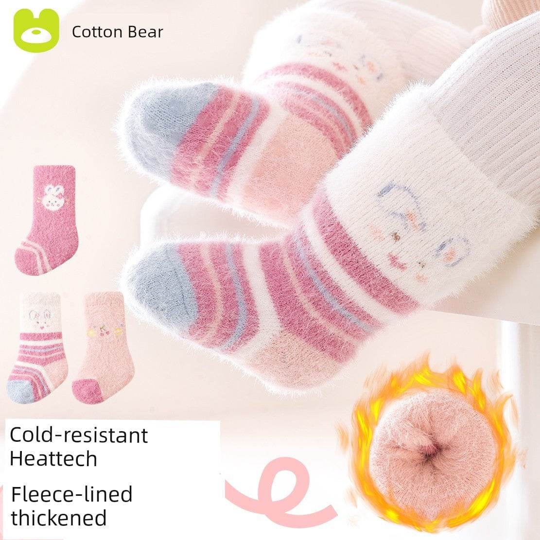 Winter Thickened Newborn Mink Fur Knee Socks - Soft & Warm Baby Socks - Giggles And Grab