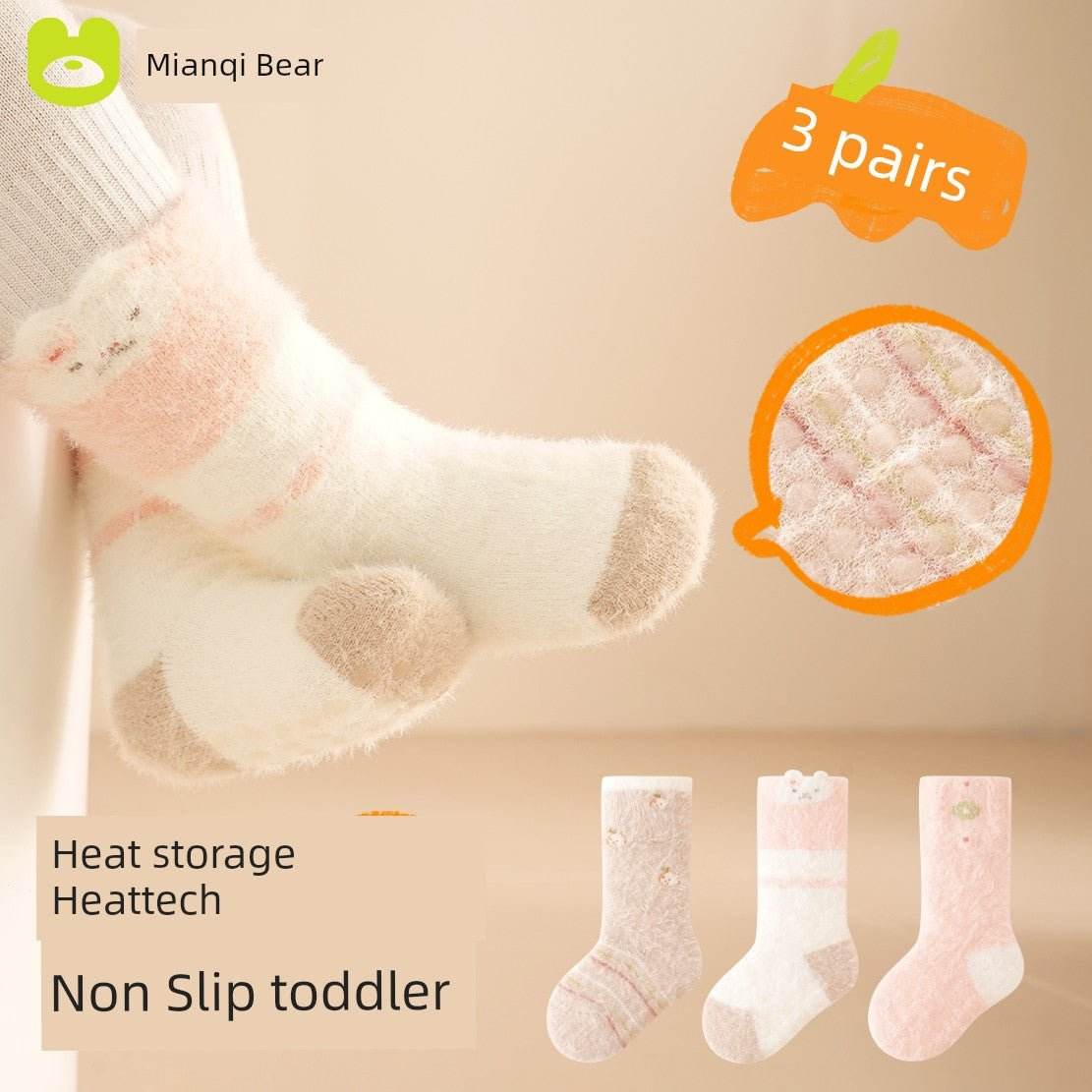 Winter Thickened Newborn Mink Fur Knee Socks - Soft & Warm Baby Socks - Giggles And Grab