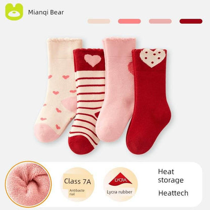 Winter Thickened Newborn Mink Fur Knee Socks - Soft & Warm Baby Socks - Giggles And Grab