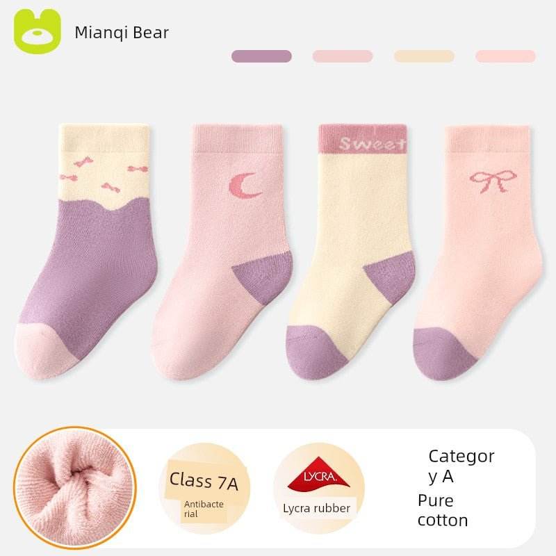 Winter Thickened Newborn Mink Fur Knee Socks - Soft & Warm Baby Socks - Giggles And Grab