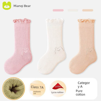 Winter Thickened Newborn Mink Fur Knee Socks - Soft & Warm Baby Socks - Giggles And Grab