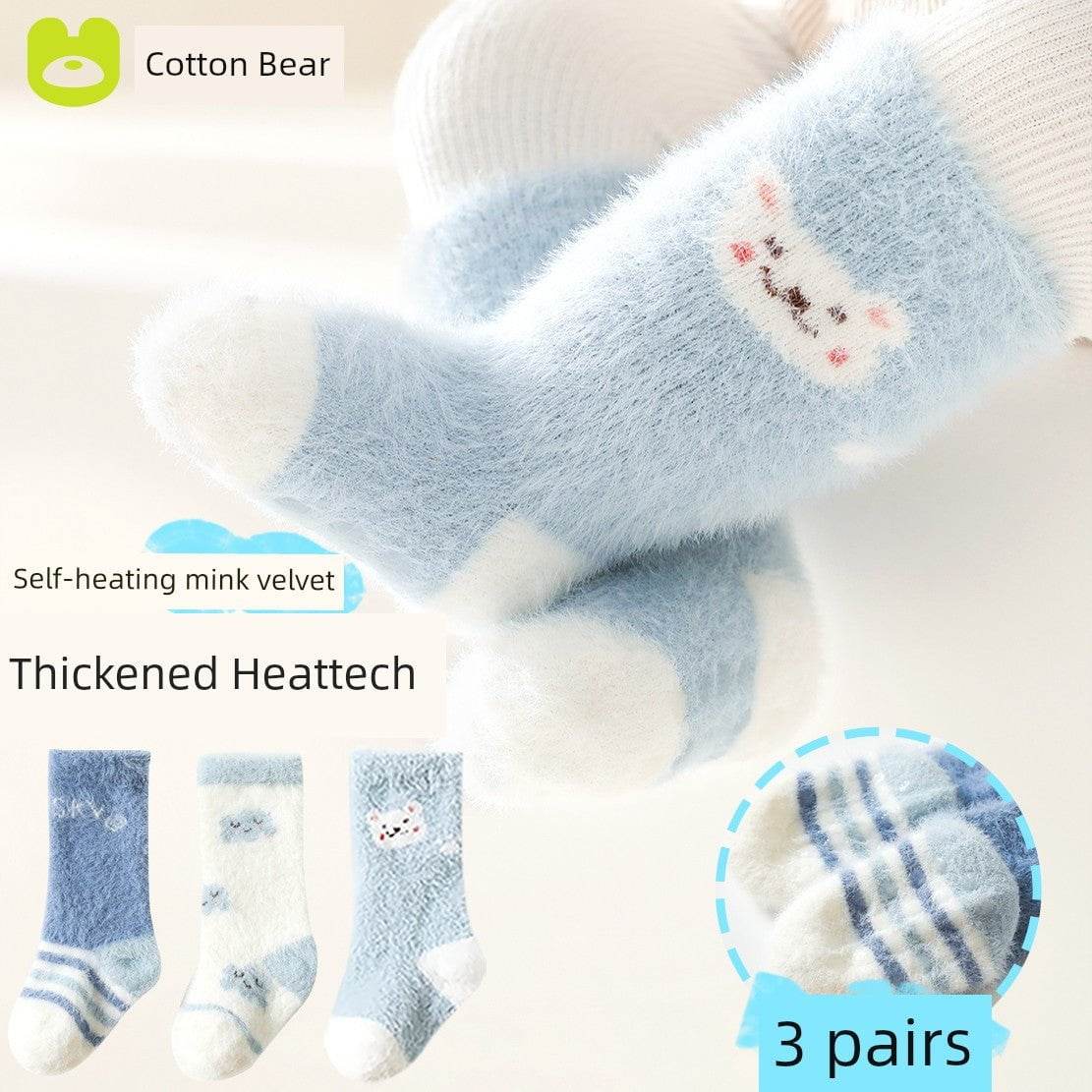 Winter Thickened Newborn Mink Fur Knee Socks - Soft & Warm Baby Socks - Giggles And Grab