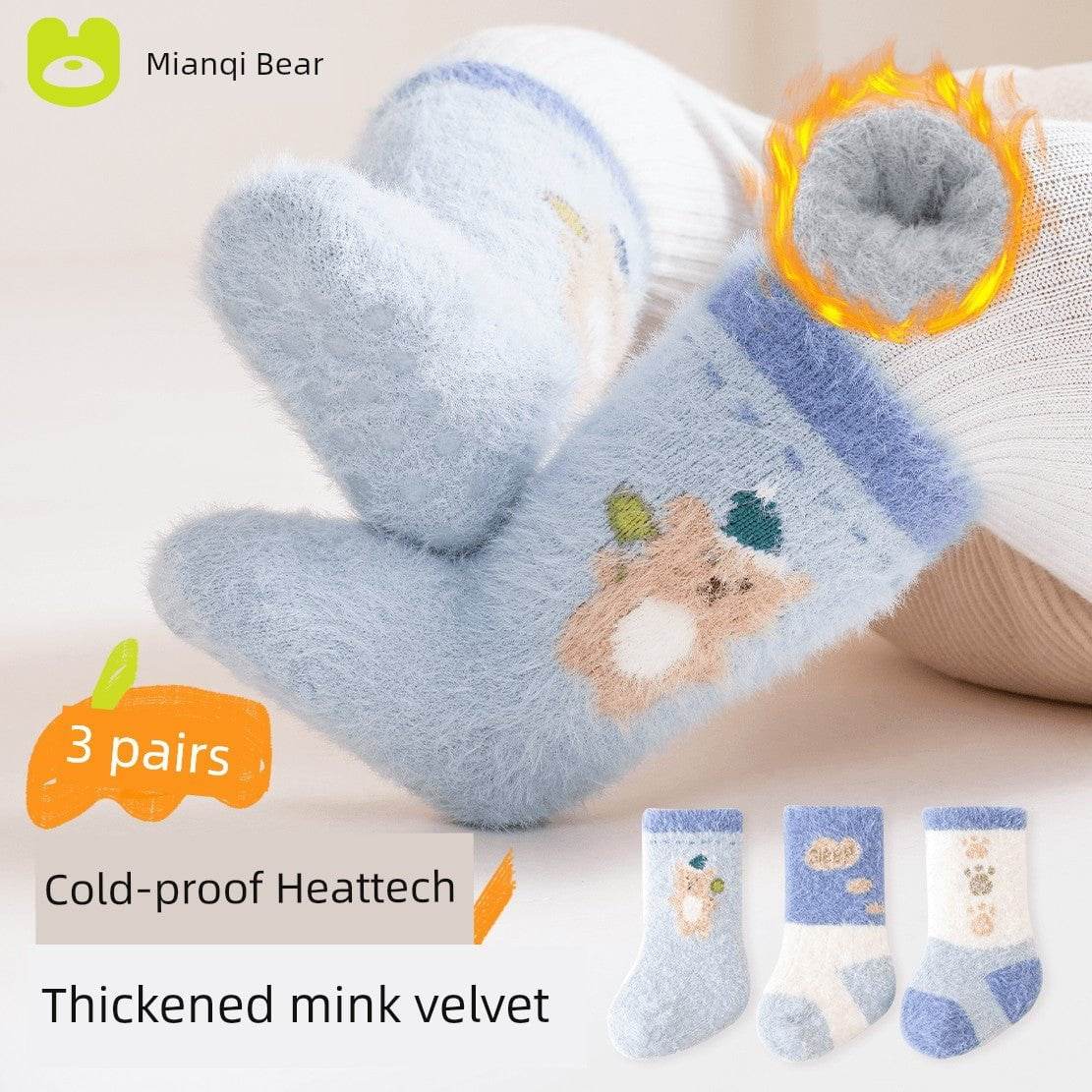 Winter Thickened Newborn Mink Fur Knee Socks - Soft & Warm Baby Socks - Giggles And Grab