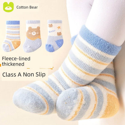 Winter Thickened Newborn Mink Fur Knee Socks - Soft & Warm Baby Socks - Giggles And Grab