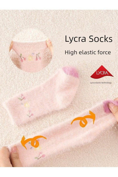 Winter Thickened Newborn Mink Fur Knee Socks - Soft & Warm Baby Socks - Giggles And Grab
