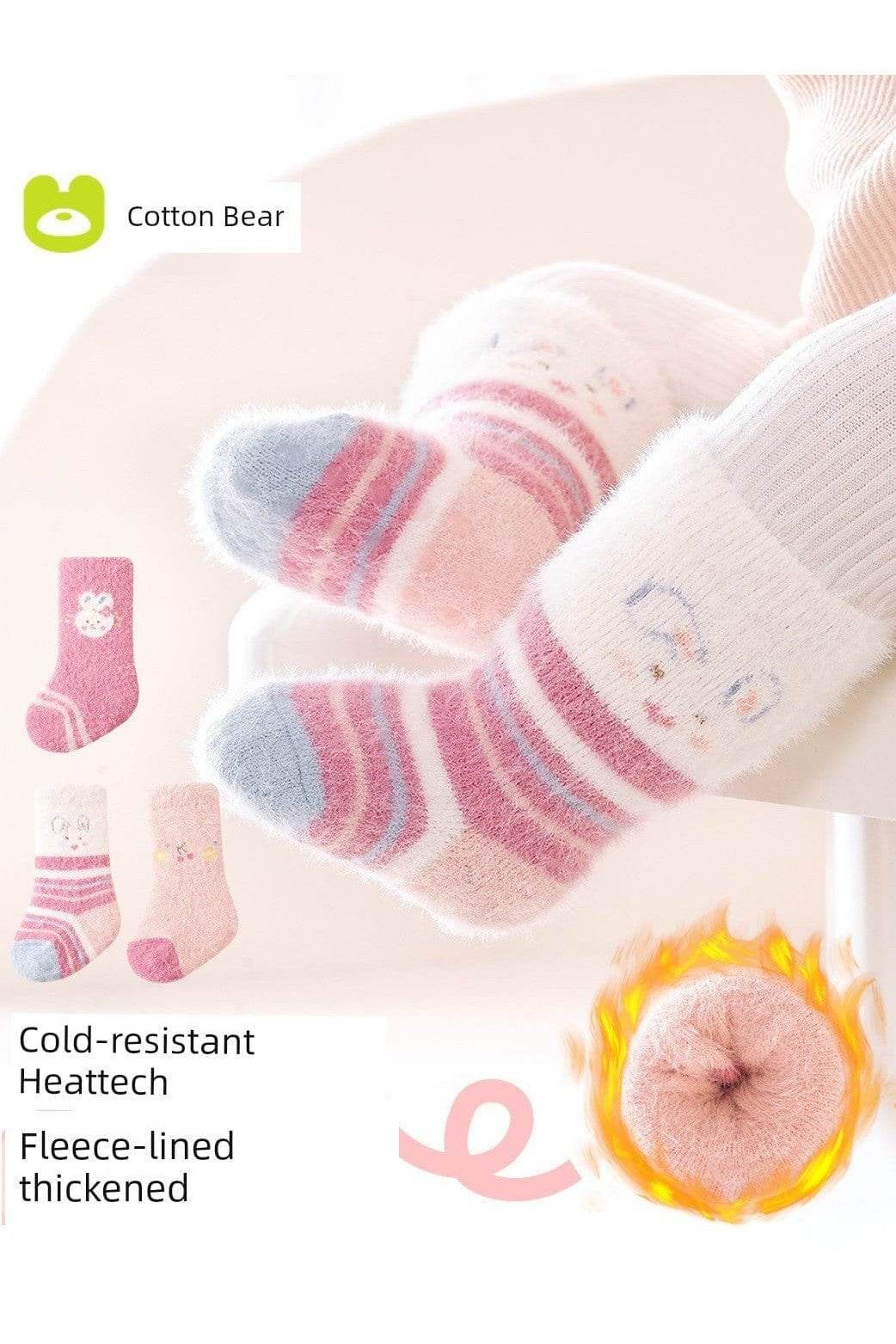 Winter Thickened Newborn Mink Fur Knee Socks - Soft & Warm Baby Socks - Giggles And Grab