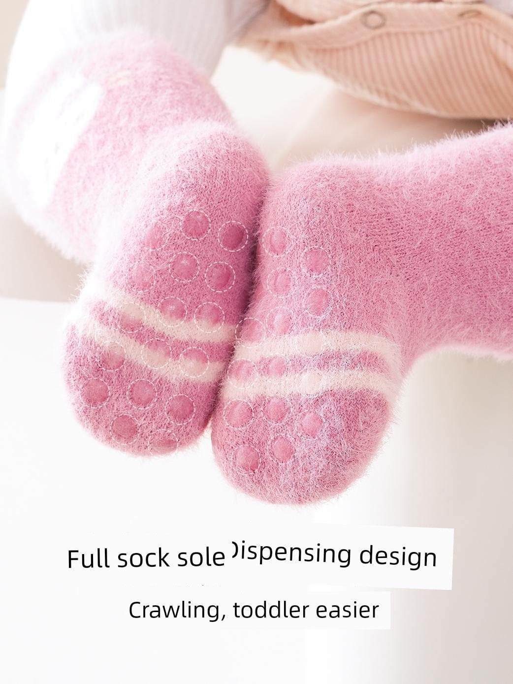 Winter Thickened Newborn Mink Fur Knee Socks - Soft & Warm Baby Socks - Giggles And Grab