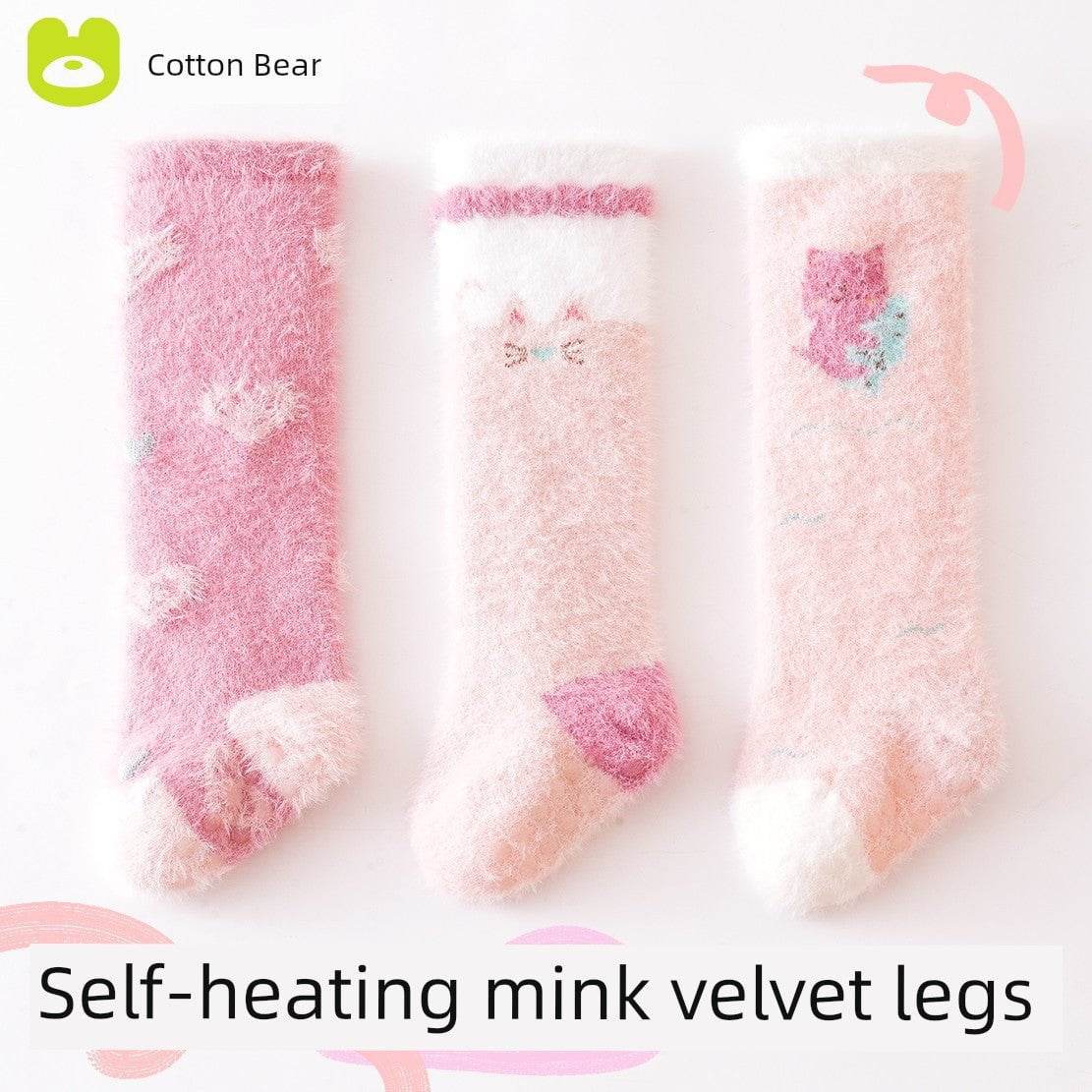 Winter Thickened Newborn Mink Fur Knee Socks - Soft & Warm Baby Socks - Giggles And Grab