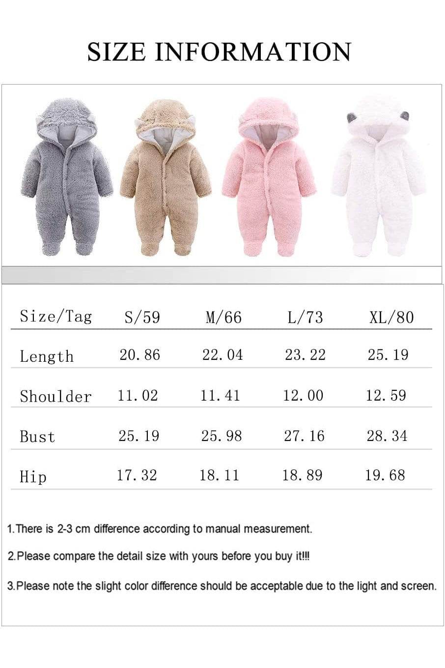 Unisex Baby Winter Coat – Cute Newborn Infant Jumpsuit Snowsuit Bodysuit for Baby Essentials - Giggles And Grab