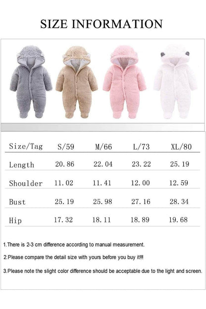 Unisex Baby Winter Coat – Cute Newborn Infant Jumpsuit Snowsuit Bodysuit for Baby Essentials - Giggles And Grab