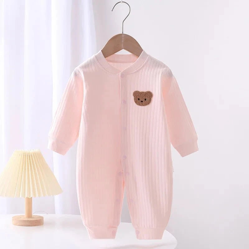Giggles And Grab Bear Newborn Jumpsuit Cotton Autumn Spring Baby Romper Toddler Girls Boys Clothes Infant One-Piece Kids Onesie Home Leisure Wear