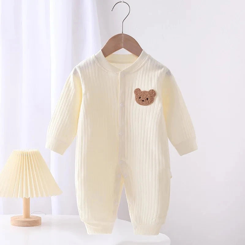 Giggles And Grab Bear Newborn Jumpsuit Cotton Autumn Spring Baby Romper Toddler Girls Boys Clothes Infant One-Piece Kids Onesie Home Leisure Wear