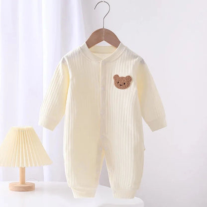 Giggles And Grab Bear Newborn Jumpsuit Cotton Autumn Spring Baby Romper Toddler Girls Boys Clothes Infant One-Piece Kids Onesie Home Leisure Wear