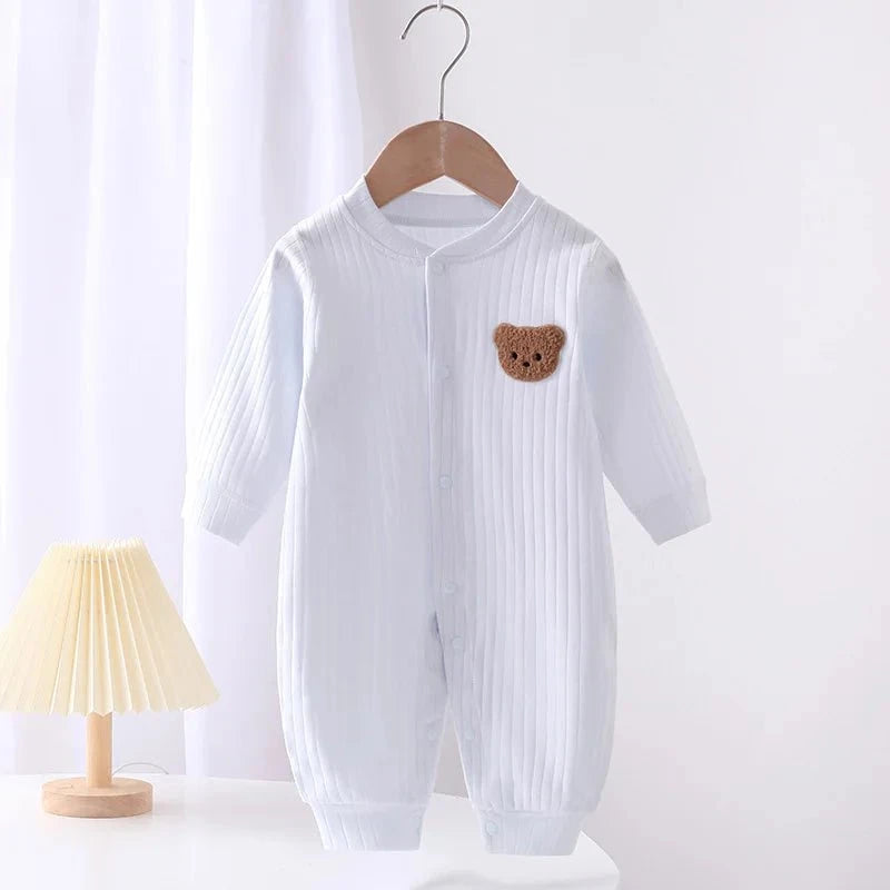 Giggles And Grab Bear Newborn Jumpsuit Cotton Autumn Spring Baby Romper Toddler Girls Boys Clothes Infant One-Piece Kids Onesie Home Leisure Wear
