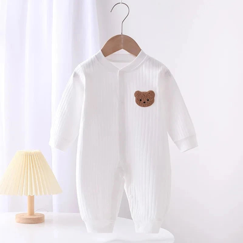 Giggles And Grab Bear Newborn Jumpsuit Cotton Autumn Spring Baby Romper Toddler Girls Boys Clothes Infant One-Piece Kids Onesie Home Leisure Wear