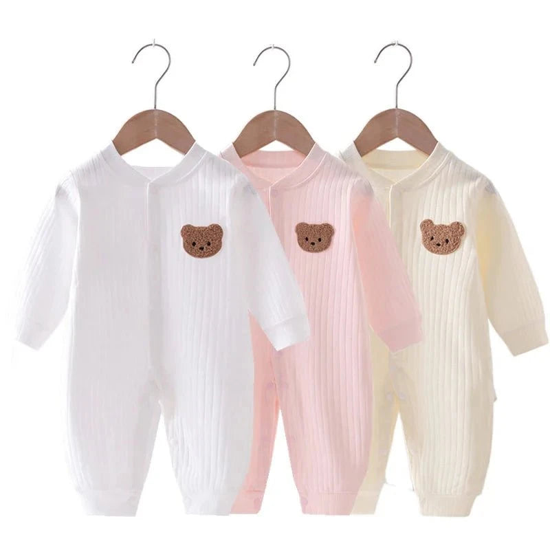 Giggles And Grab Bear Newborn Jumpsuit Cotton Autumn Spring Baby Romper Toddler Girls Boys Clothes Infant One-Piece Kids Onesie Home Leisure Wear