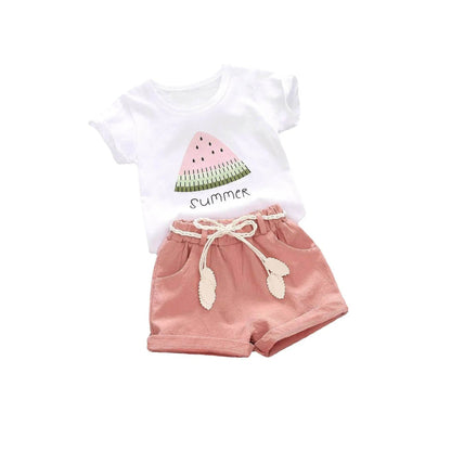 BibiCola Summer Girls Clothing Set 2pcs Tracksuit Children Cotton Suit Kids Cartoon Outfits Short Sleeve Baby Girls Clothes Sets - Giggles And Grab