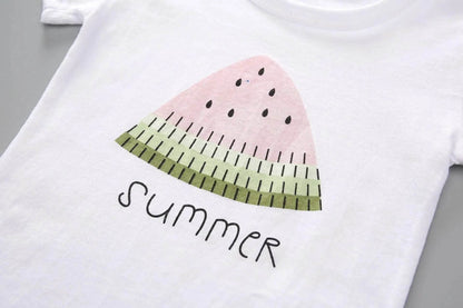 BibiCola Summer Girls Clothing Set 2pcs Tracksuit Children Cotton Suit Kids Cartoon Outfits Short Sleeve Baby Girls Clothes Sets - Giggles And Grab
