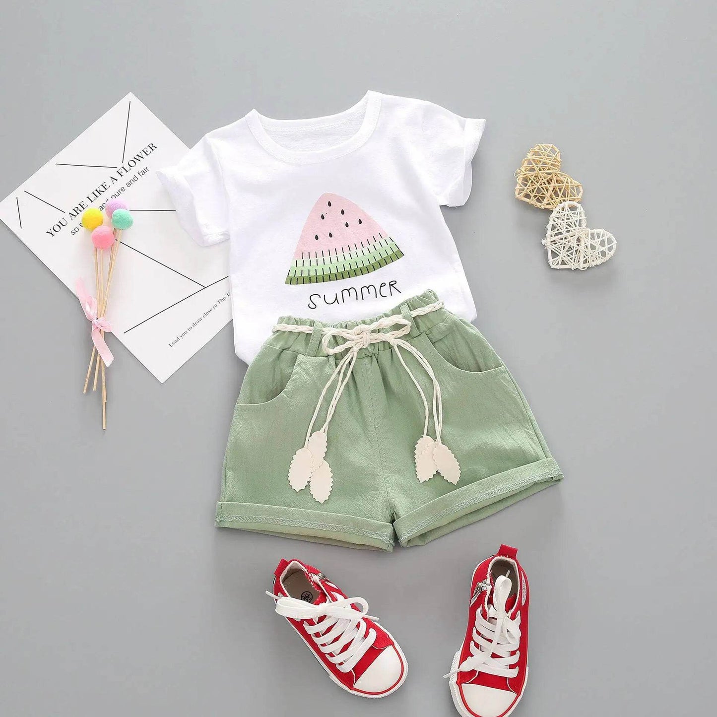 BibiCola Summer Girls Clothing Set 2pcs Tracksuit Children Cotton Suit Kids Cartoon Outfits Short Sleeve Baby Girls Clothes Sets - Giggles And Grab