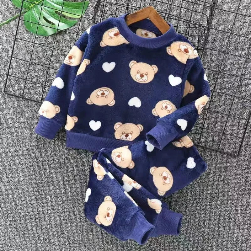 Giggles And Grab Blue / 3T（户外运动） Baby Boys And Girls Clothing Set Tricken Fleece Children Hooded Outerwear Tops Pants 3PCS Outfits Kids Toddler Warm Costume Suit