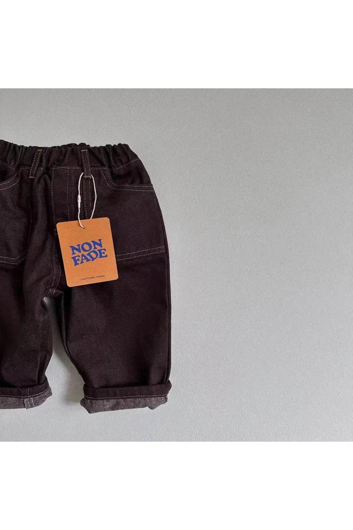 Spring & Autumn Baby Boys & Girls Retro Loose Jeans – Casual Cotton Denim Trousers for Kids - Giggles And Grab