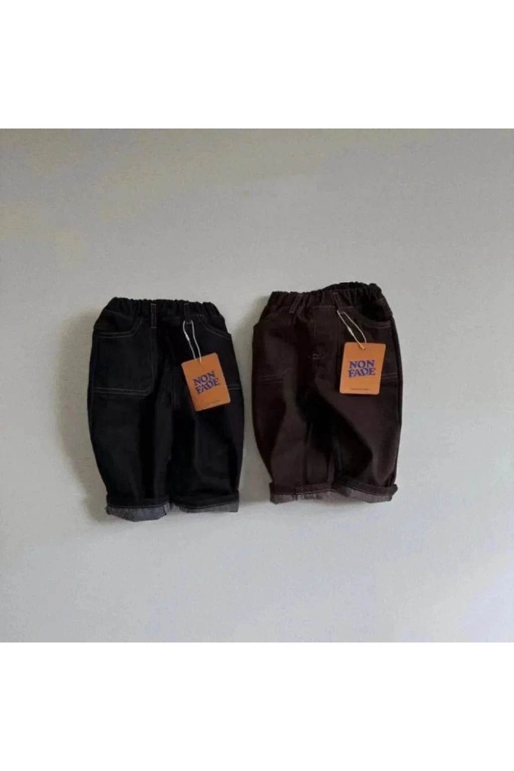 Spring & Autumn Baby Boys & Girls Retro Loose Jeans – Casual Cotton Denim Trousers for Kids - Giggles And Grab