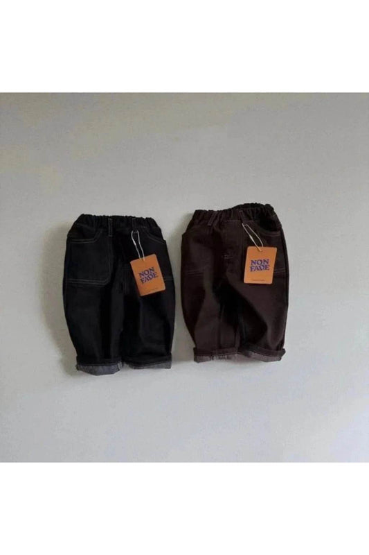 Spring & Autumn Baby Boys & Girls Retro Loose Jeans – Casual Cotton Denim Trousers for Kids - Giggles And Grab