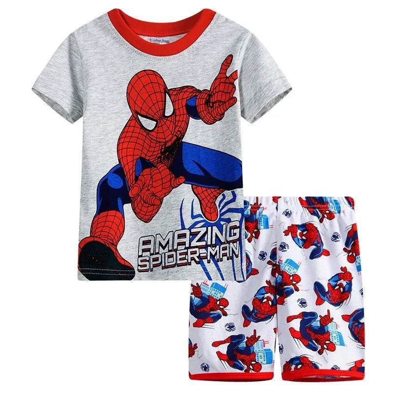 New Children Boys Nighty – Classical Cartoon Girl Nightgown Costume, Boys Cute Set, Baby Toddler Short Sleeve Pajamas Sets, Home Wear - Giggles And Grab
