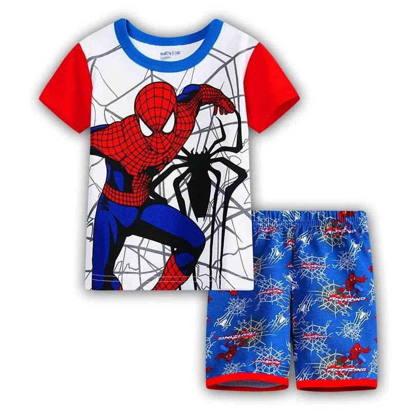 New Children Boys Nighty – Classical Cartoon Girl Nightgown Costume, Boys Cute Set, Baby Toddler Short Sleeve Pajamas Sets, Home Wear - Giggles And Grab