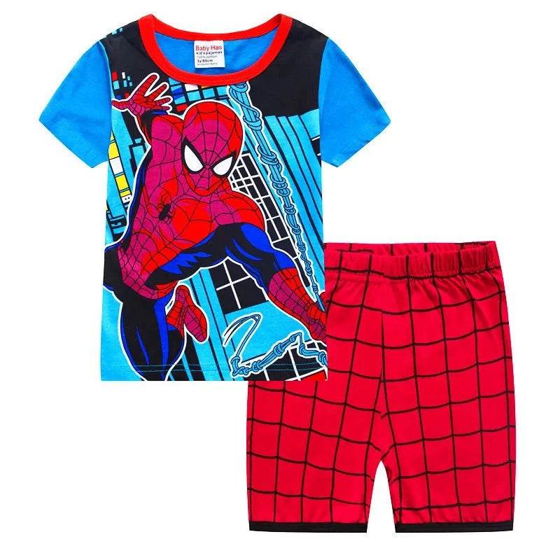 New Children Boys Nighty – Classical Cartoon Girl Nightgown Costume, Boys Cute Set, Baby Toddler Short Sleeve Pajamas Sets, Home Wear - Giggles And Grab