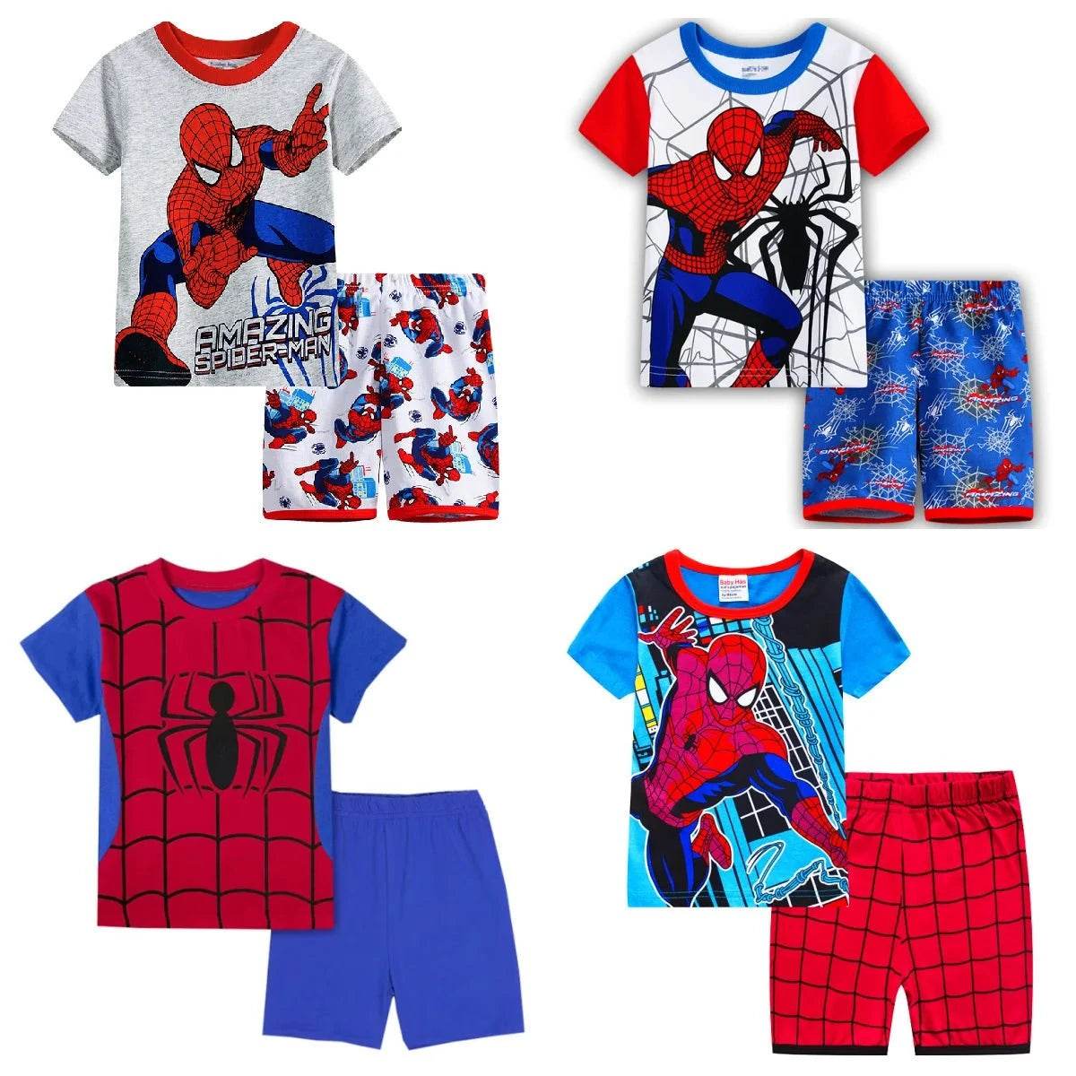 New Children Boys Nighty – Classical Cartoon Girl Nightgown Costume, Boys Cute Set, Baby Toddler Short Sleeve Pajamas Sets, Home Wear - Giggles And Grab
