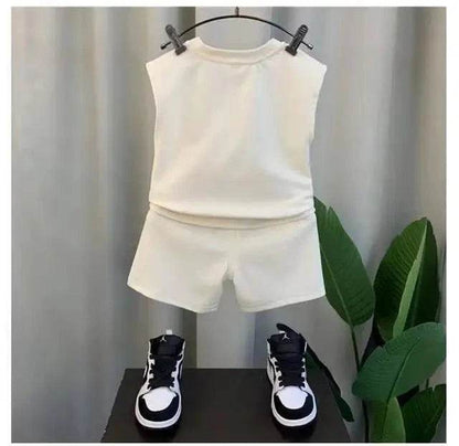 Kids Boys Summer Vest Set – New Fashionable Baby Net Red Clothes, Boys & Children's Fashion Two-Piece Set, Kids Outfits - Giggles And Grab