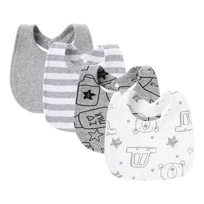 4Pcs Baby Bibs Burp Clothes Cotton Newborn Bibs for Girls Boys Baby Stuff Infant Accessories Toddler Saliva Towels Baby Care - Giggles And Grab