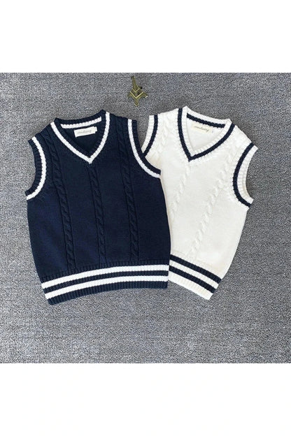 Giggles And Grab Children sweaters Children's School Uniform Sweater Vest - Knitted Wool Camisole for Girls & Boys, College Style"