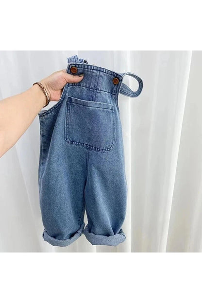 Giggles And Grab Childrens Cotton Denim Overalls For Boys& Girls JEANS / 5T "Children's Cotton Denim Overalls with Suspenders - Casual Loose Fit Jumpsuit for Boys & Girls"