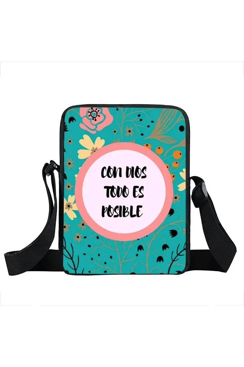 Giggles And Grab Crossbody Handbags For Women xkbdiosx02cw Dios Es Amor Crossbody Bag - Christian Canvas Messenger Handbag for Travel & Bible Book"