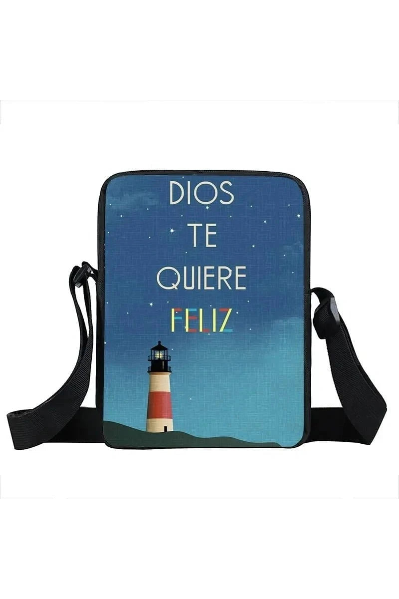 Giggles And Grab Crossbody Handbags For Women xkbdiosx04cw Dios Es Amor Crossbody Bag - Christian Canvas Messenger Handbag for Travel & Bible Book"