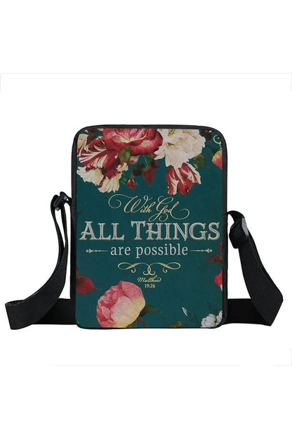 Giggles And Grab Crossbody Handbags For Women xkbdiosx14cw Dios Es Amor Crossbody Bag - Christian Canvas Messenger Handbag for Travel & Bible Book"
