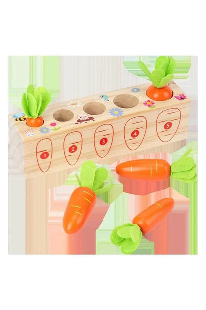 Kids Shape Matching Puzzle Toys Montessori Educational Learning-Toys Baby Carrot Harvest Games Wooden Toy Sorters For Children - Giggles And Grab