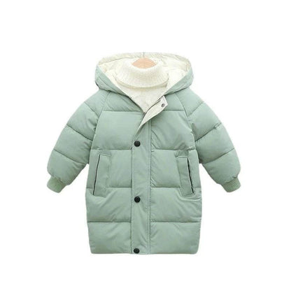 Kids Down Long Outerwear Winter Autumn Teen Cotton Clothes Boys Girls Cotton-Padded Parka Coats Big Children Thicken Warm Jacket - Giggles And Grab