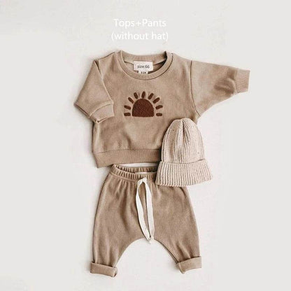 Spring Autumn Baby Boy Girls Clothes Cotton Girl Clothing Sets Long-Sleeved Sweatshirts + Pants Infant Clothes 2pcs Suit Outfits - Giggles And Grab