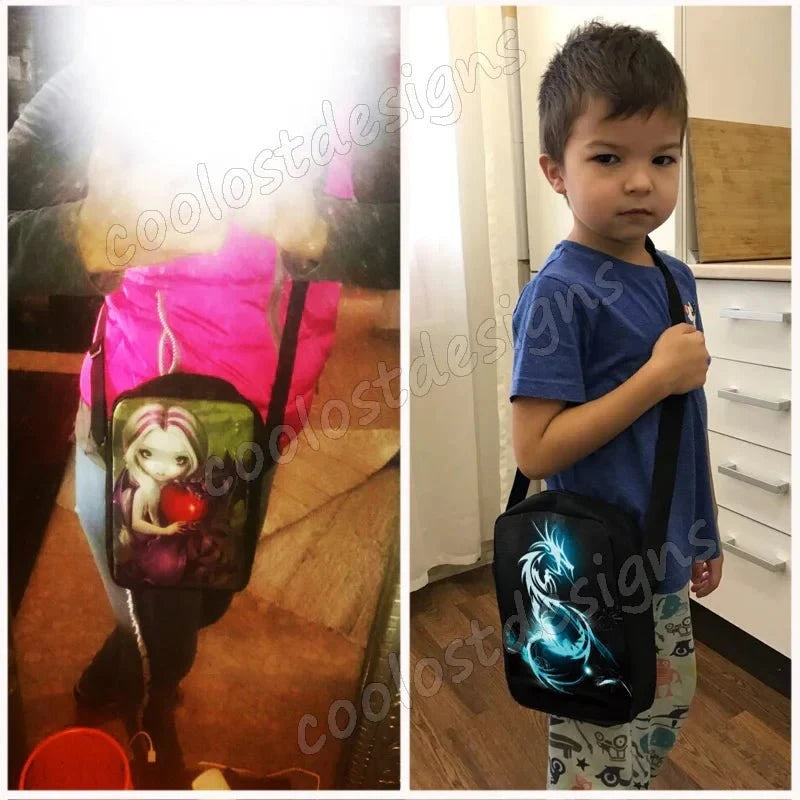 Giggles And Grab Kids Back Pack Cute Hummingbird Print Crossbody Bag - Trochilidae Shoulder Bag & Messenger Bag"
