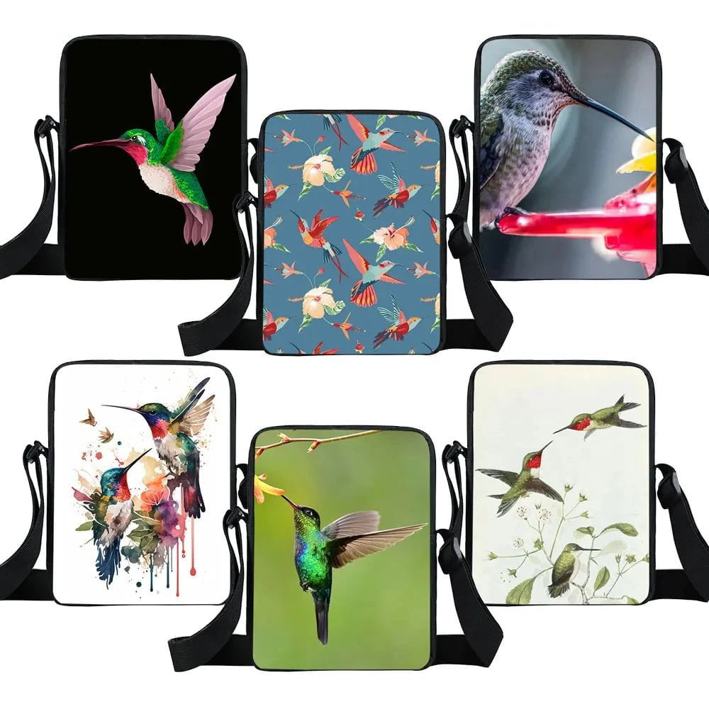 Giggles And Grab Kids Back Pack Cute Hummingbird Print Crossbody Bag - Trochilidae Shoulder Bag & Messenger Bag"