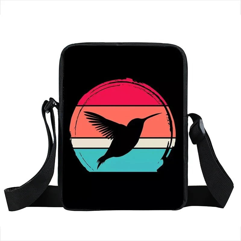 Giggles And Grab Kids Back Pack Cute Hummingbird Print Crossbody Bag - Trochilidae Shoulder Bag & Messenger Bag"