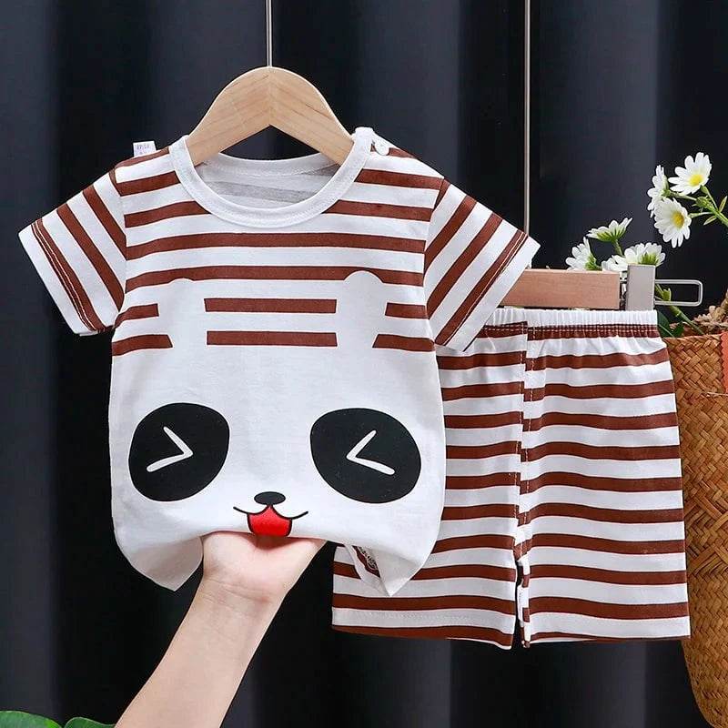 Kids Clothes Set Baby Boy/Girl T-Shirt + Shorts Summer Clothing Cotton Cartoon Casual Boys Tracksuit Children Baby Clothes Set - Giggles And Grab