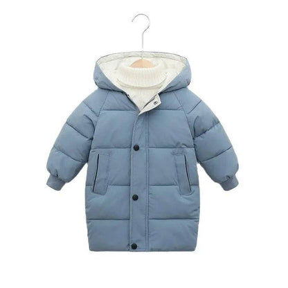 Kids Down Long Outerwear Winter Autumn Teen Cotton Clothes Boys Girls Cotton-Padded Parka Coats Big Children Thicken Warm Jacket - Giggles And Grab