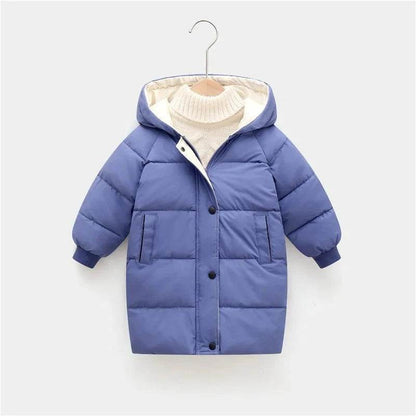 Kids Down Long Outerwear Winter Autumn Teen Cotton Clothes Boys Girls Cotton-Padded Parka Coats Big Children Thicken Warm Jacket - Giggles And Grab
